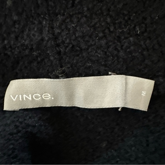 Vince Boucle Womens Black White Striped Cardigan Open Front Medium Coastal *Flaw - Picture 8 of 13